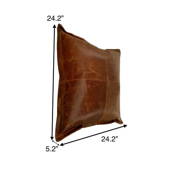 Leather Pillow Large High-quality Thick Hravy Duty with Insert Pottery Barn